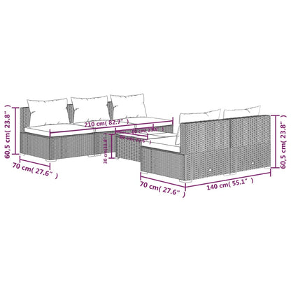Garden Lounge Set Grey PE wicker, powder-coated steel, plastic, glass