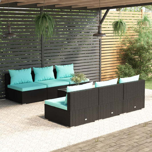 Garden Lounge Set Black