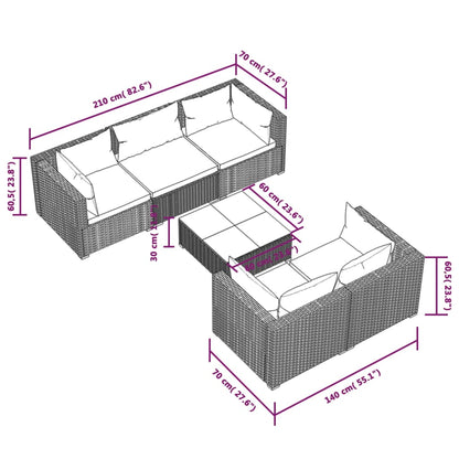Garden Lounge Set Brown