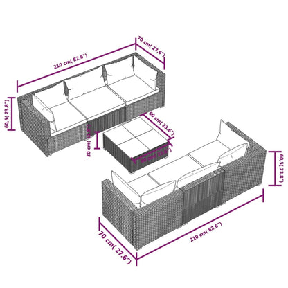 Garden Lounge Set Brown