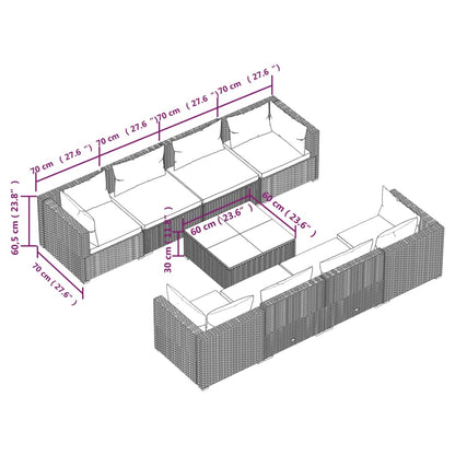 Garden Lounge Set Brown