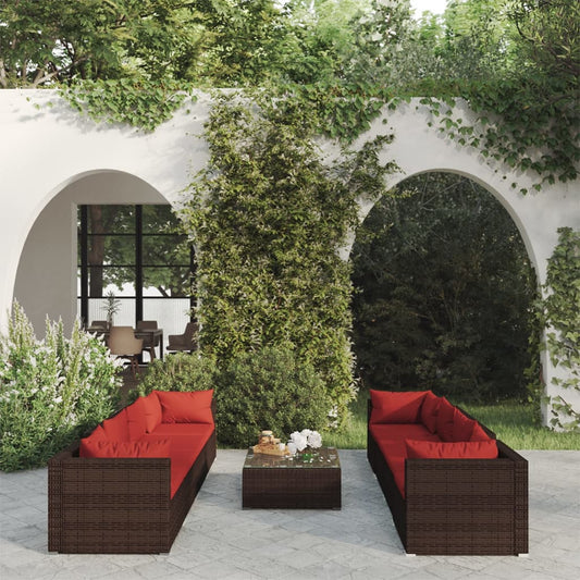 Garden Lounge Set Brown
