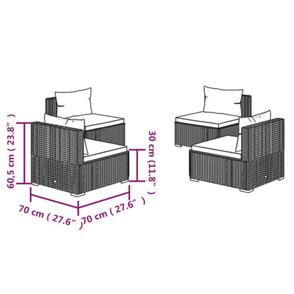 Garden Lounge Set Black, Aqua