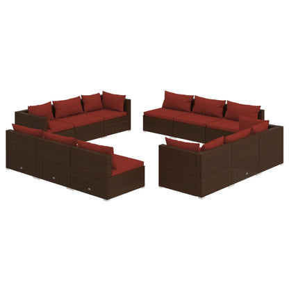 Garden Lounge Set Brown, Cinnamon red