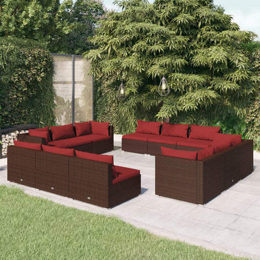 Garden Lounge Set Brown, Cinnamon red