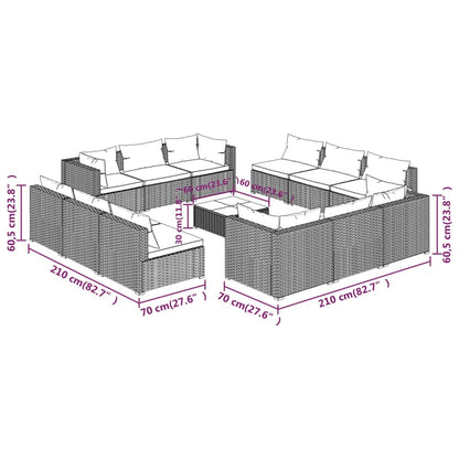Garden Lounge Set Black