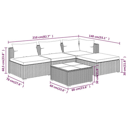 Garden Lounge Set Brown