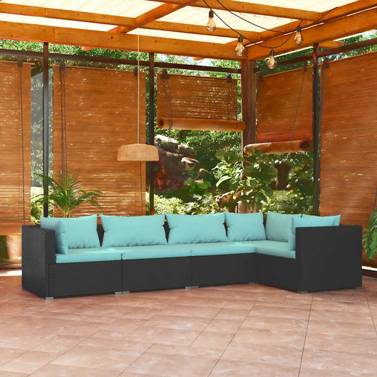 Garden Lounge Set Black