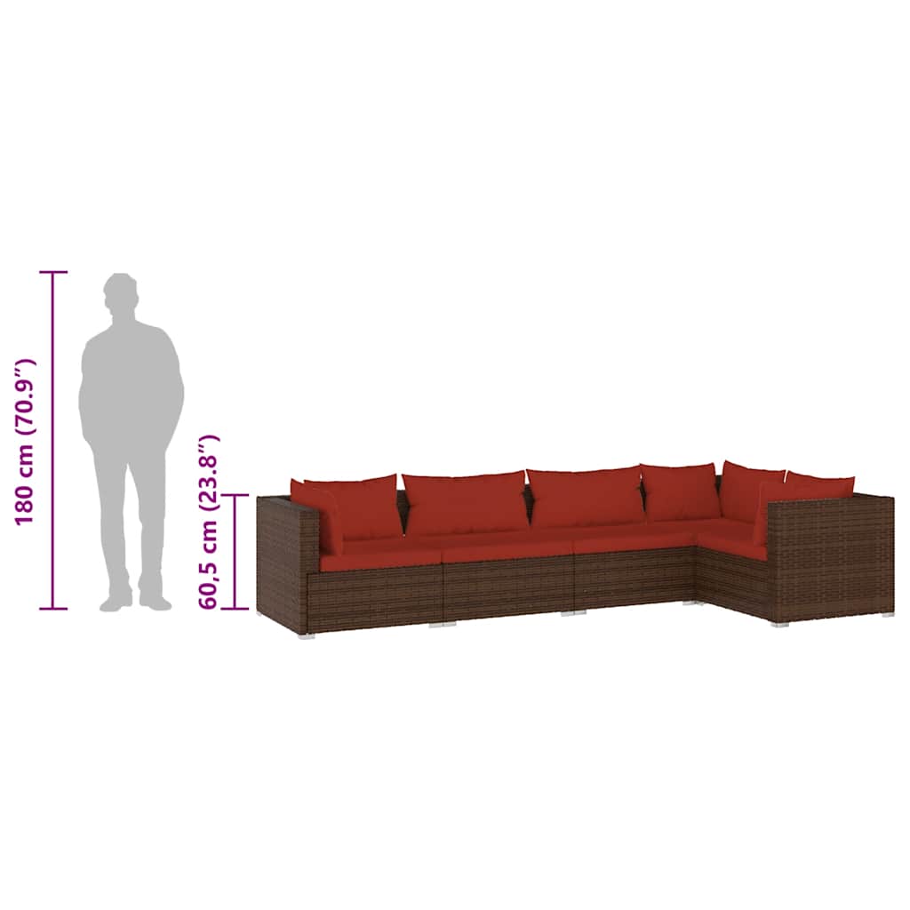 Garden Lounge Set Brown