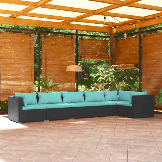 Garden Lounge Set Black PE rattan Medium Modular