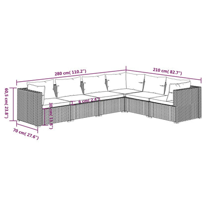 Garden Lounge Set Black