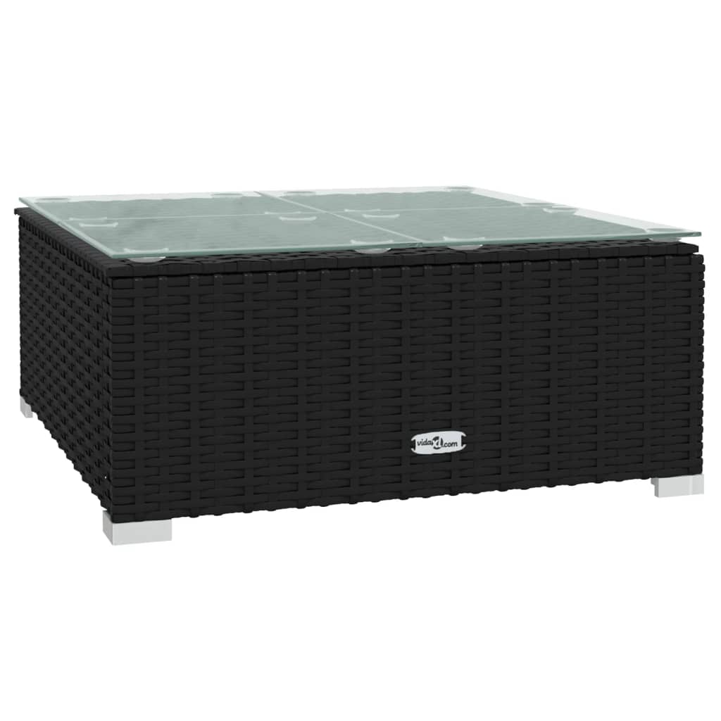Garden Lounge Set Black, Water blue