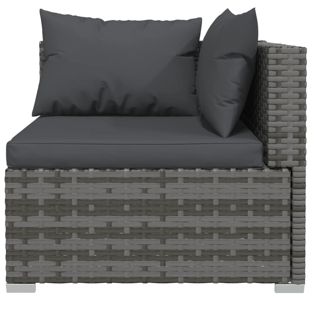 Garden Lounge Set Grey PE rattan 7 Piece Set Modular
