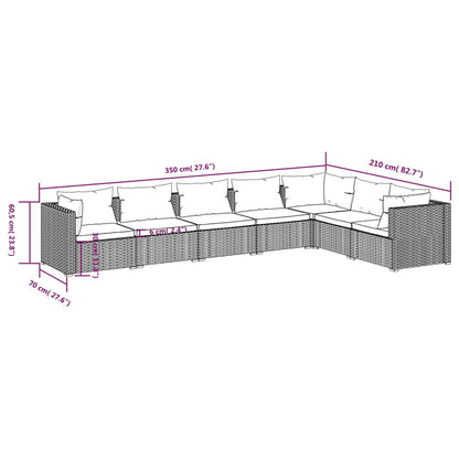 Garden Lounge Set Black PE rattan, powder-coated steel, plastic