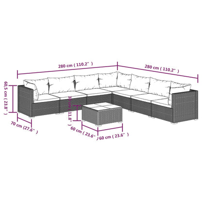 Garden Lounge Set Brown, Cinnamon Red