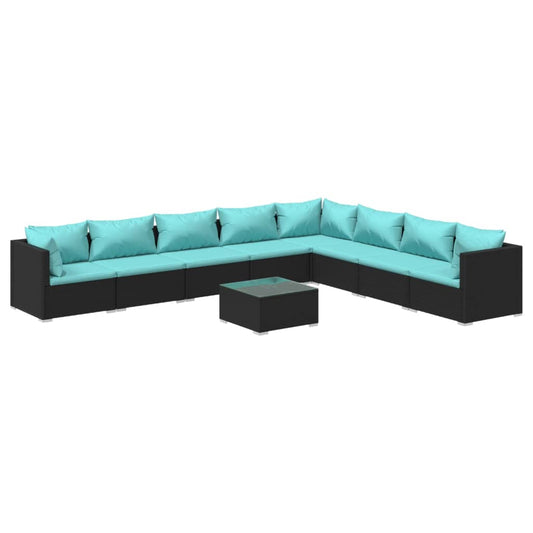 Garden Lounge Set Black