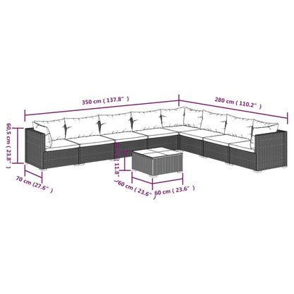 Garden Lounge Set Black