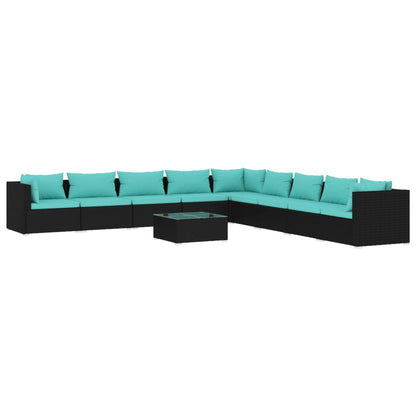 Garden Lounge Set Black