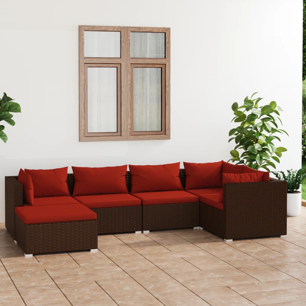 Garden Lounge Set Brown, Cinnamon Red