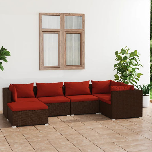 Garden Lounge Set Brown, Cinnamon Red