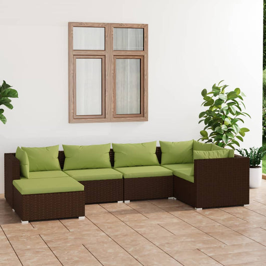 Garden Lounge Set Brown, Green