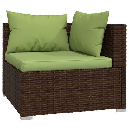 Outdoor Lounge Set Brown PE rattan, powder-coated steel Large