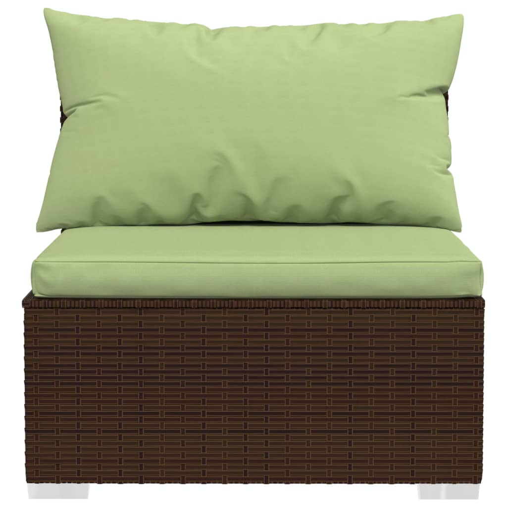 Outdoor Lounge Set Brown PE rattan, powder-coated steel Large