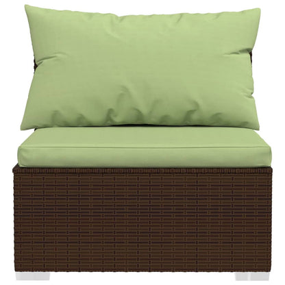 Outdoor Lounge Set Brown PE rattan, powder-coated steel Large