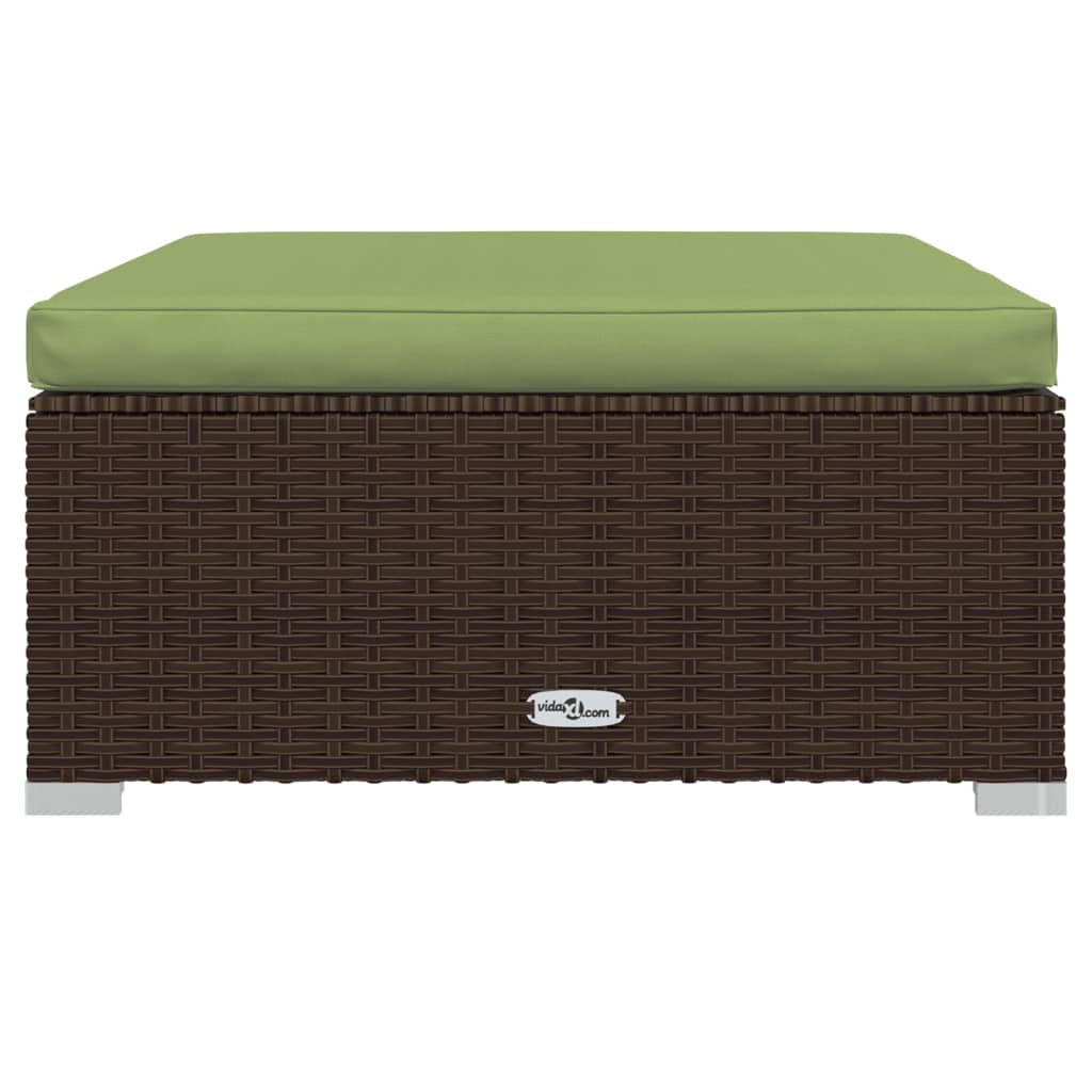 Outdoor Lounge Set Brown PE rattan, powder-coated steel Large