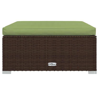Outdoor Lounge Set Brown PE rattan, powder-coated steel Large