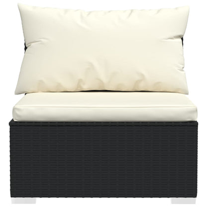Patio Lounge Set Black PE rattan 7 Piece Modular