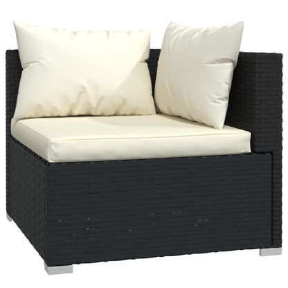 Patio Lounge Set Black PE rattan 7 Piece Modular