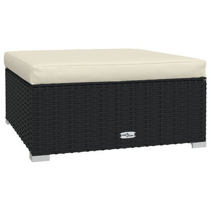 Patio Lounge Set Black PE rattan 7 Piece Modular