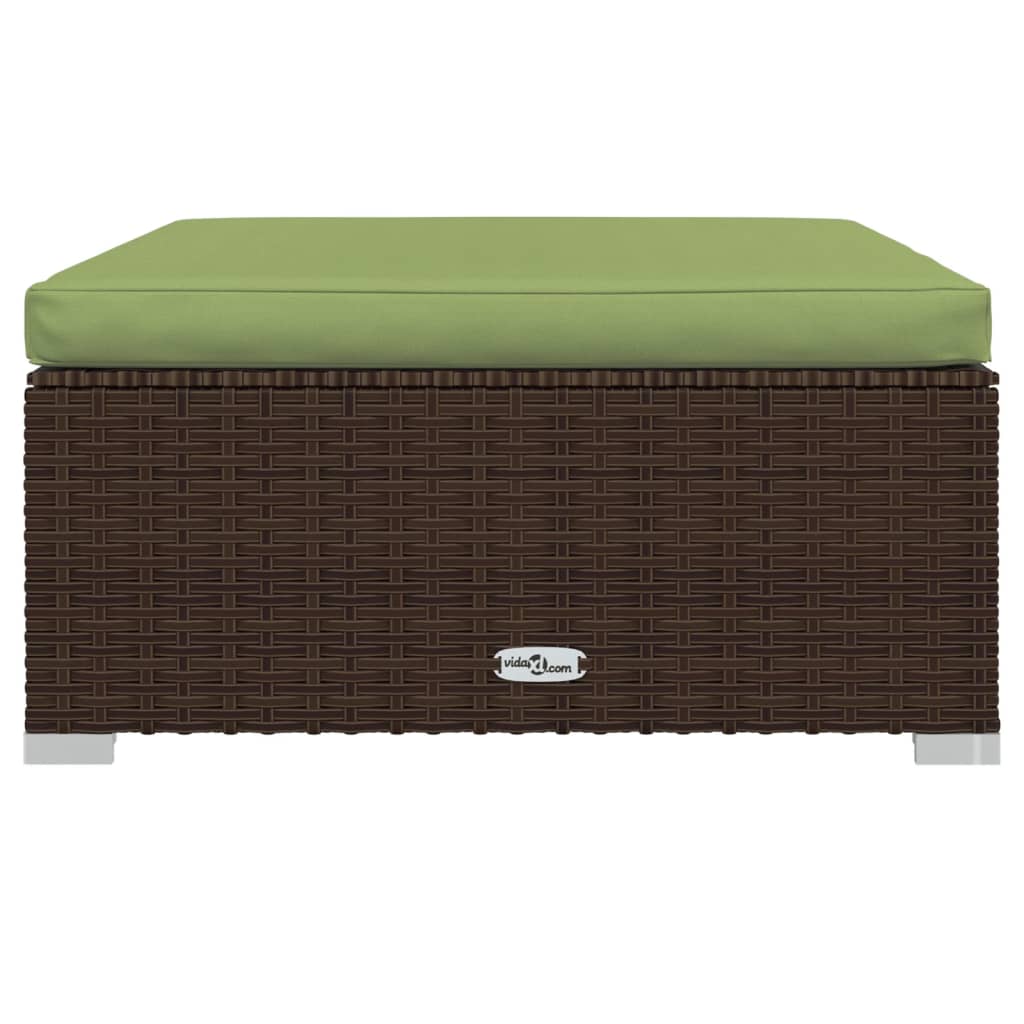 Garden Lounge Set Brown PE rattan, Powder-coated steel, Plastic