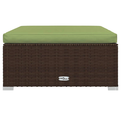 Garden Lounge Set Brown PE rattan, Powder-coated steel, Plastic
