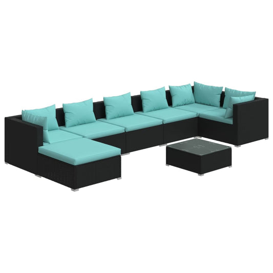 Garden Lounge Set Black