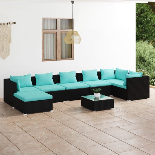 Garden Lounge Set Black