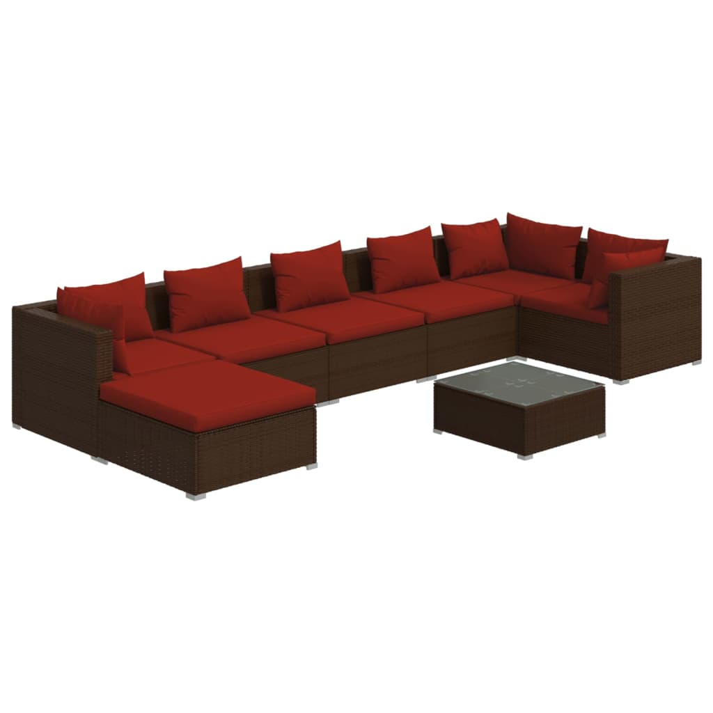 Garden Lounge Set Brown PE rattan Large Modular