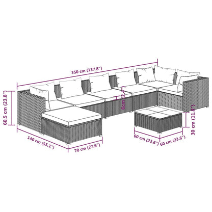Garden Lounge Set Brown PE rattan Large Modular
