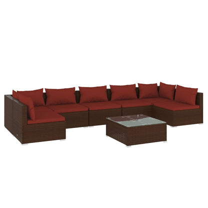 Garden Lounge Set Brown PE rattan Large Garden Lounge Set