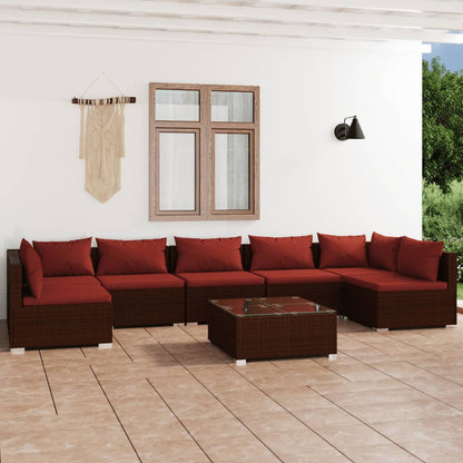 Garden Lounge Set Brown PE rattan Large Garden Lounge Set