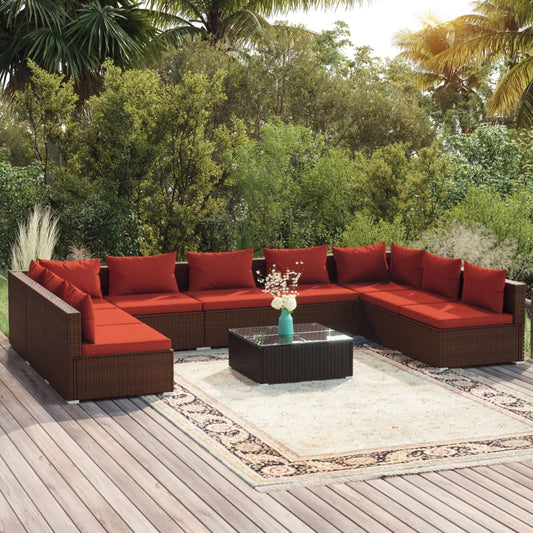 Garden Lounge Set Brown,Cinnamon Red