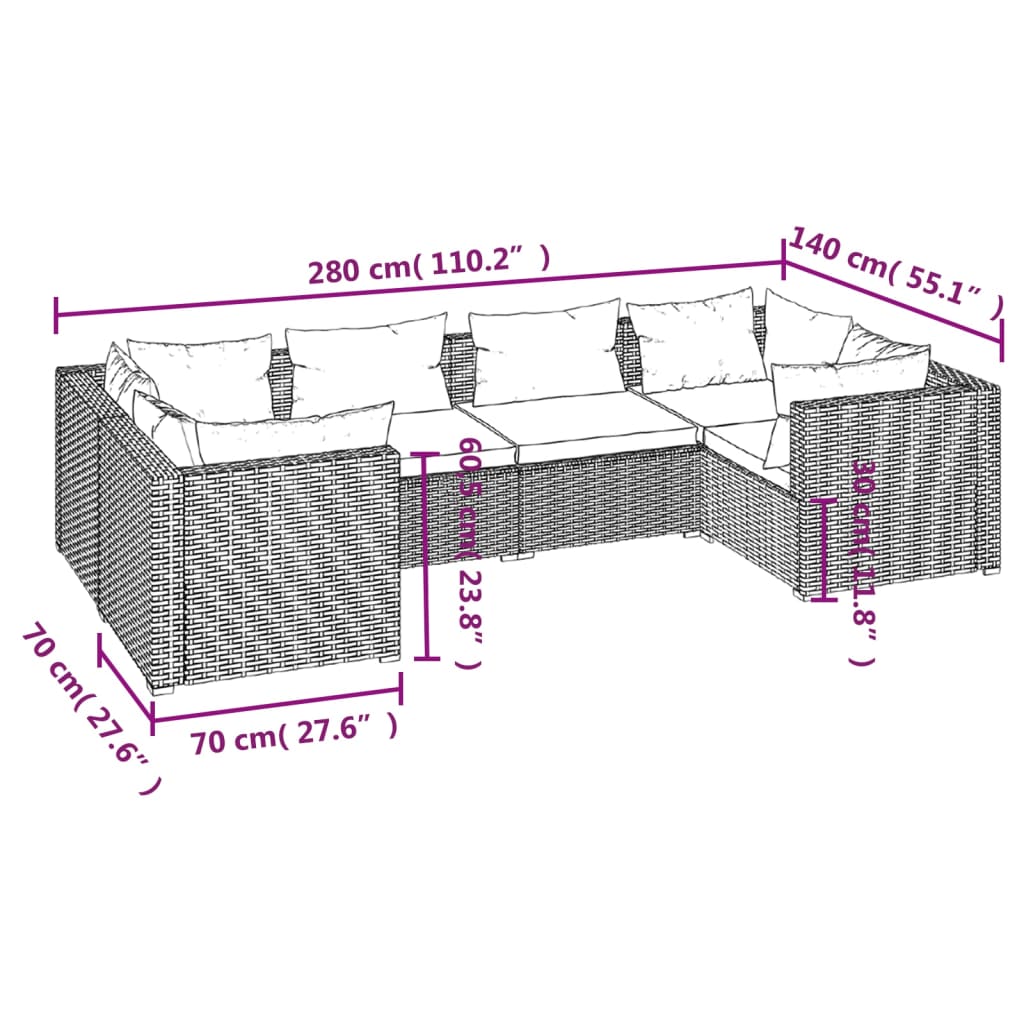 Garden Lounge Set Grey, Anthracite