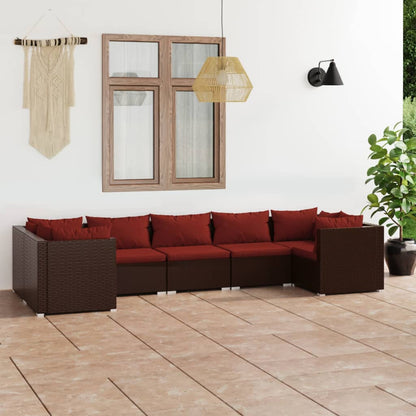 Garden Lounge Set Brown and Cinnamon Red