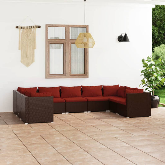 Garden Lounge Set Brown PE rattan Large Modular