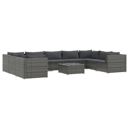 Garden Lounge Set Grey PE rattan Large Modular