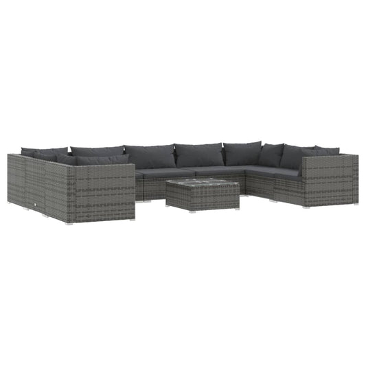 Garden Lounge Set Grey PE rattan Large Modular