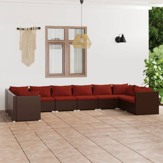 Garden Lounge Set Brown