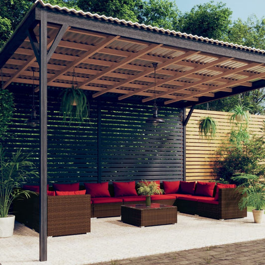 Garden Lounge Set Brown, Cinnamon Red