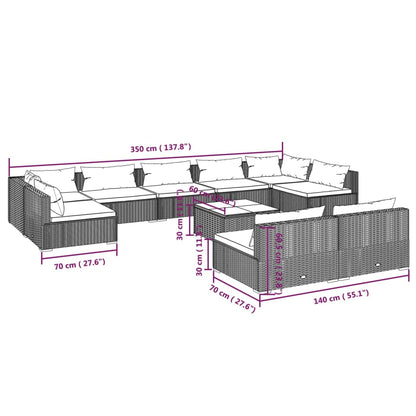 Garden Lounge Set Black